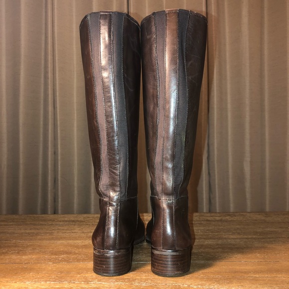 SOLD Banana Republic brown leather knee high riding boots ladies 7.5 - Picture 5 of 10